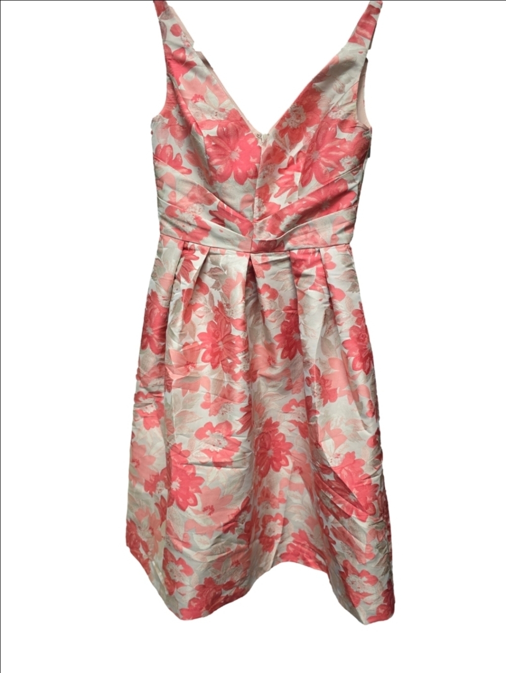 MISS SELFRIDGE Pink And Peach Floral Jacquard Dress Sz.6